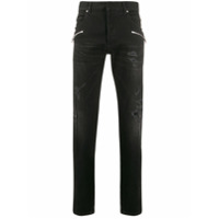 Balmain Calça jeans slim com detalhe de zíper - Preto