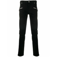 Balmain Calça jeans slim com detalhe de zíper - Preto