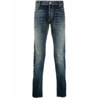 Balmain Calça jeans slim com efeito destroyed - Azul