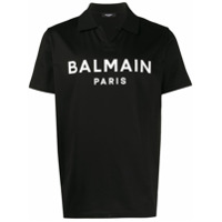 Balmain Camisa polo com estampa de logo - Preto