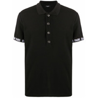 Balmain Camisa polo com estampa de logo - Preto