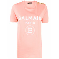 Balmain Camiseta com estampa de logo - Rosa