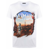 Balmain Camiseta com estampa Parisian Dystopia - Branco