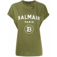 Balmain Camiseta oversized com logo - Verde
