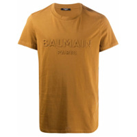 Balmain debossed-logo cotton T-shirt - Marrom