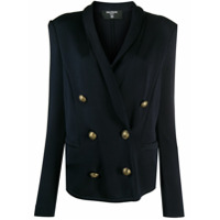 Balmain embossed buttons double-breasted blazer - Azul