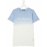 Balmain Kids Camiseta degradê com logo - Azul