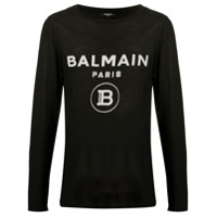 Balmain Moletom com estampa de logo - Preto