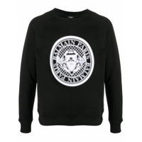 Balmain Moletom de algodão com estampa de logo - Preto