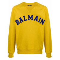 Balmain Moletom University com logo bordado - Amarelo