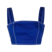 Balmain Regata cropped com detalhe de costura - Azul