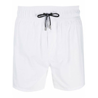 Balmain Short de natação com estampa de logo - Branco