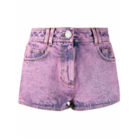 Balmain Short jeans com patch de logo - Rosa