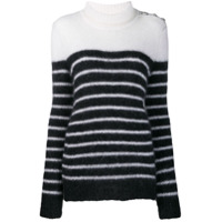 Balmain Suéter de tricô com listras - Preto