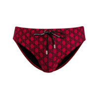 Balmain Sunga com estampa de logo - Vermelho