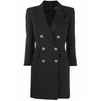 Balmain Vestido com abotoamento duplo gravado - Preto