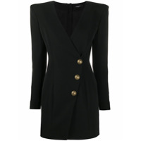 Balmain Vestido envelope com detalhe de botões - Preto