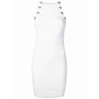 Balmain Vestido slim com detalhe de abotoamento - Branco