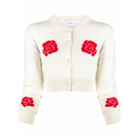 Barrie Cardigan cropped com padronagem de rosas - Neutro