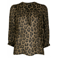 Ba&Sh Camisa Fleur com estampa de leopardo - Marrom