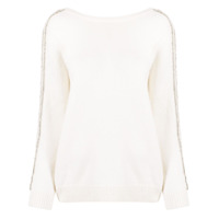 Ba&Sh Suéter Delhia com aplicação de contas - Branco