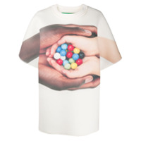 Benetton Camiseta oversized com estampa de fotografia - Branco