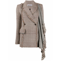 Besfxxk Blazer com padronagem pied-de-poule - Preto