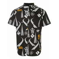 Black Comme Des Garçons Camisa com estampa - Preto