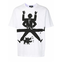 Black Comme Des Garçons Camiseta com estampa gráfica - Branco