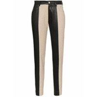 Blindness Calça com efeito de couro e listras - Preto