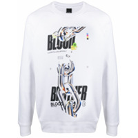 Blood Brother Moletom com estampa de corrente quebrada - Branco