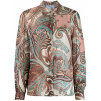 Blumarine Camisa de cetim com estampa paisley - Rosa