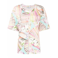 Blumarine Camiseta com estampa tropical - Branco