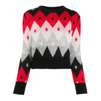 Blumarine Suéter de tricô com padronagem de losangos - Preto