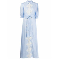 Blumarine Vestido longo com renda floral - Azul