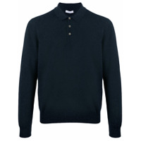 Boglioli long-sleeved cashmere polo shirt - Azul