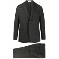 Boglioli Terno xadez com abotoamento simples - Cinza