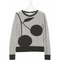 Bonpoint Suéter de cashmere com logo - Cinza