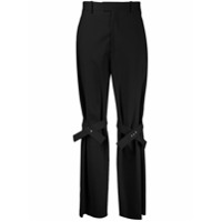 Bottega Veneta Calça cintura alta com detalhe de alça - Preto