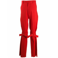 Bottega Veneta Calça de alfaiataria com detalhe de tira - Vermelho