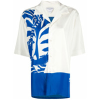 Bottega Veneta Camisa com estampa de palmeiras - Azul