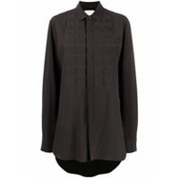 Bottega Veneta Camisa longa com detalhe matelassê - Preto