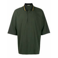 Bottega Veneta Camisa polo com listras na gola - Verde