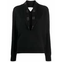 Bottega Veneta Regata gola U de tricÃ´ com tachas - Preto