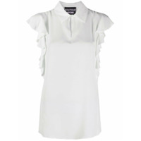 Boutique Moschino Camisa sem mangas com babados - Branco