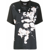 Boutique Moschino Camiseta com logo e estampa floral - Preto
