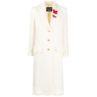 Boutique Moschino Casaco com abotoamento simples de tweed - Branco