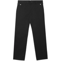 Burberry Calça chino com detalhe de couro - Preto