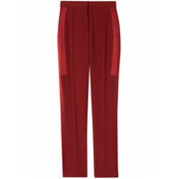 Burberry Calça cintura alta com listras na lateral - Vermelho