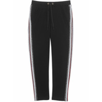 Burberry Calça esportiva com recortes de listras - Preto